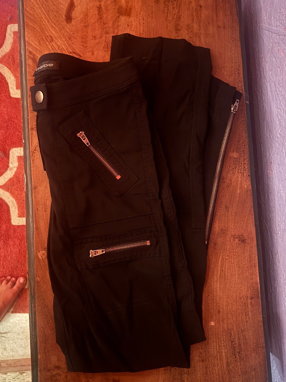 Bebe y2k Zipper Cargo Pants